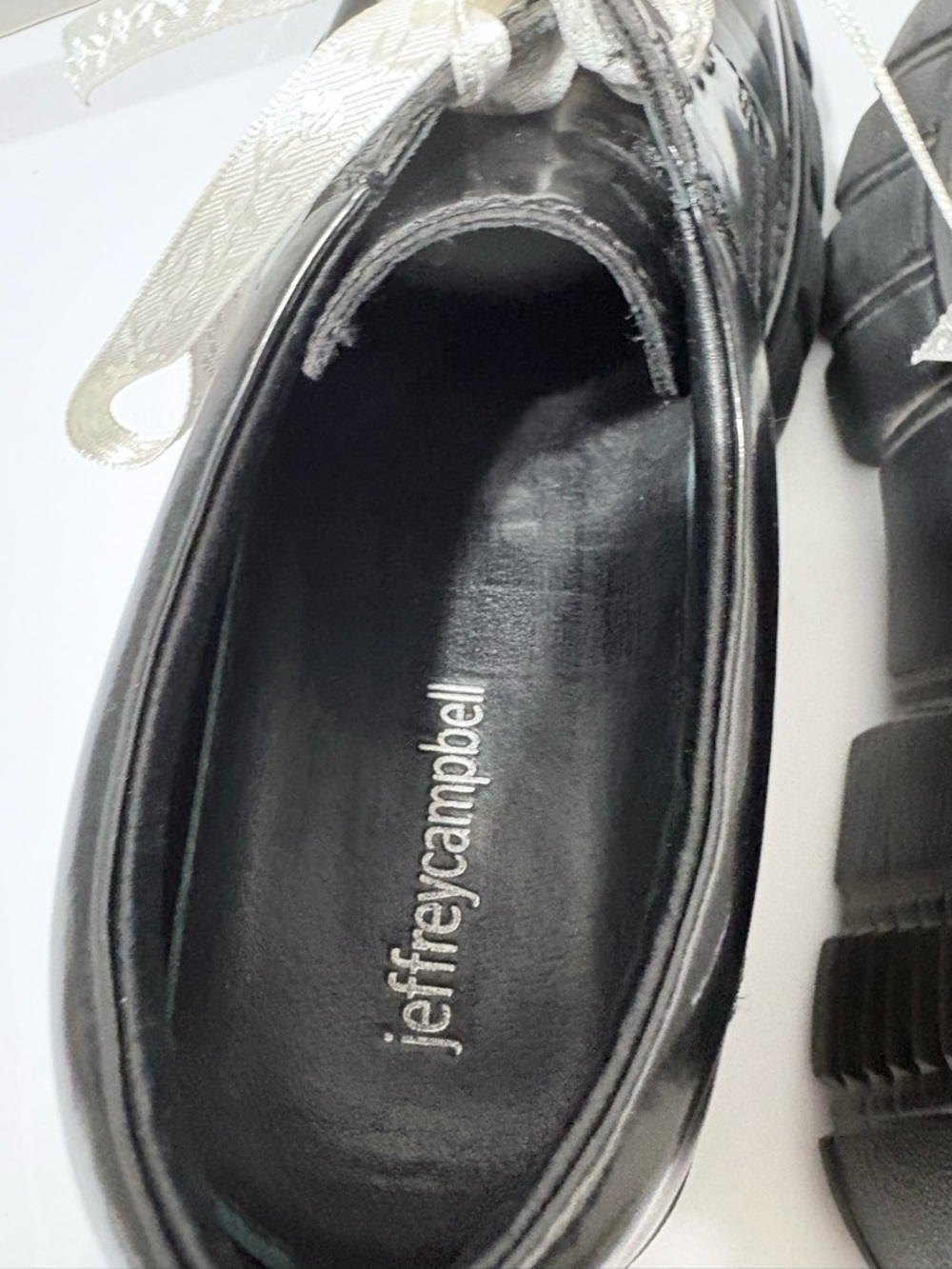 Jeffrey Campbell Black Barge Chunky Platform Oxford Shoes  Lace Up Punk Grunge 9 - Picture 9 of 16